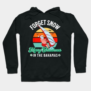 Forget Snow Merry Christmas In Bahamas Santa Surfing Hoodie